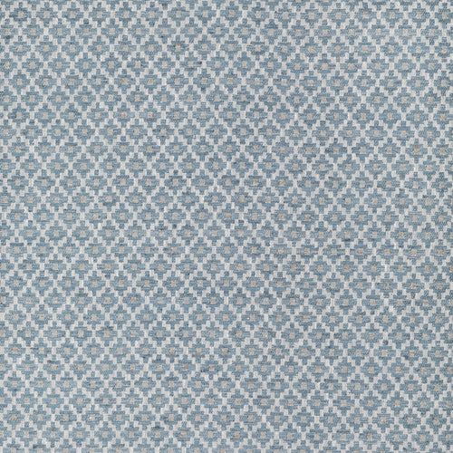 Geometric Blue Fabric - Elmore Woven Jacquard Fabric Dawn Voyage Maison
