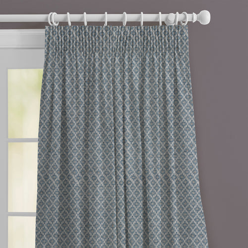 Check Blue M2M - Elmore Woven Jacquard Made to Measure Curtains Default Voyage Maison