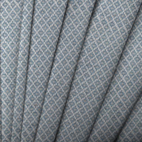 Check Blue M2M - Elmore Woven Jacquard Made to Measure Curtains Default Voyage Maison