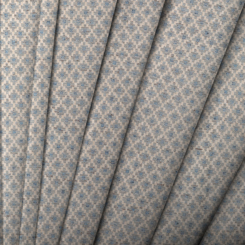 Check Blue M2M - Elmore Woven Jacquard Made to Measure Curtains Default Voyage Maison