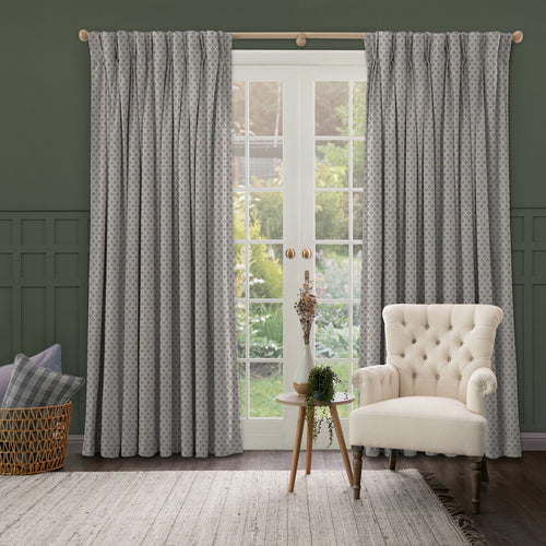 Check Blue M2M - Elmore Woven Jacquard Made to Measure Curtains Default Voyage Maison