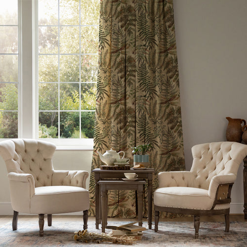 Floral Brown M2M - Elowen Printed Cotton Made to Measure Curtains Mulberry Voyage Maison