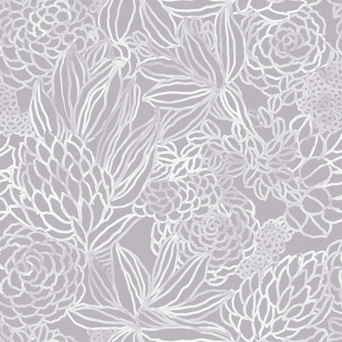Floral Purple Wallpaper - Elstow  1.4m Wide Width Wallpaper (By The Metre) Fig Voyage Maison