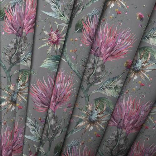 Floral Grey M2M - Elysium Printed Cotton Made to Measure Roman Blinds Onyx Voyage Maison