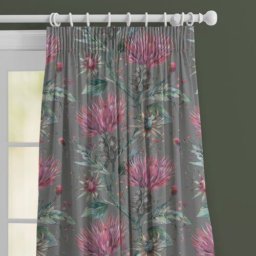 Floral Grey M2M - Elysium Printed Made to Measure Curtains Onyx Voyage Maison