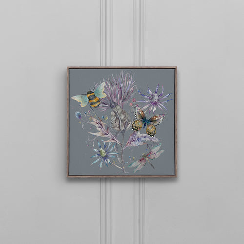 Floral Purple Wall Art - Elysium Storm Framed Canvas Stone Voyage Maison
