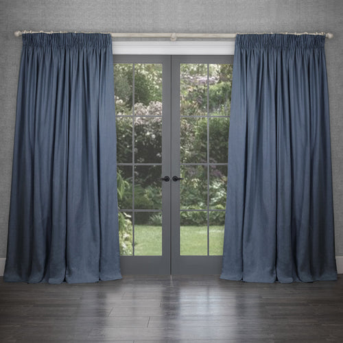 Plain Grey Curtains - Emilio Woven  Pencil Pleat Curtains Storm Voyage Maison