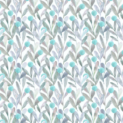 Floral Blue Fabric - Enso Printed Cotton Fabric (By The Metre) Aqua Voyage Maison