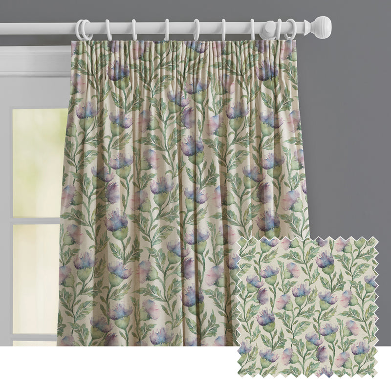 Floral Purple M2M - Ettrick Printed Made to Measure Curtains Heather Voyage Maison