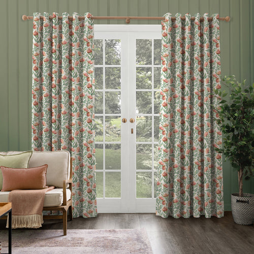Floral Orange M2M - Ettrick Printed Made to Measure Curtains Rust Cream Voyage Maison