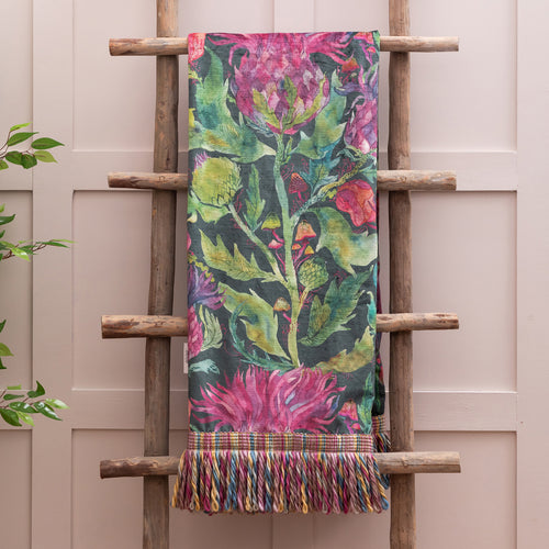 Floral Pink Throws - Fairytale Bristles Printed Throw Forest Voyage Maison