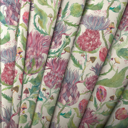 Floral Pink M2M - Fairytale Bristles Printed Cotton Made to Measure Curtains Dawn Voyage Maison