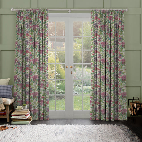 Floral Pink M2M - Fairytale Bristles Printed Cotton Made to Measure Curtains Dawn Voyage Maison