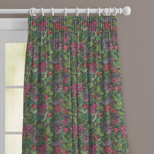 Floral Green M2M - Fairytale Bristles Printed Cotton Made to Measure Curtains Forest Voyage Maison