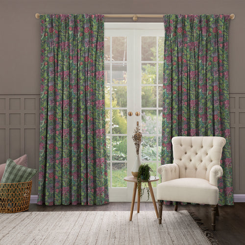 Floral Green M2M - Fairytale Bristles Printed Cotton Made to Measure Curtains Forest Voyage Maison