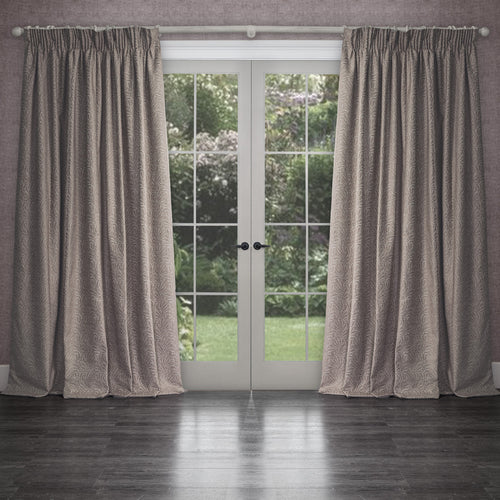 Plain Brown Curtains - Farley Woven Chenille Pencil Pleat Curtains Truffle Voyage Maison