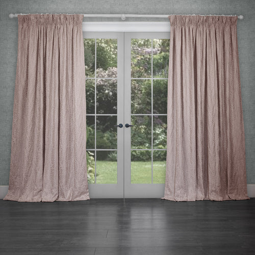 Plain Pink Curtains - Fernbank Embroidered Pencil Pleat Curtains Blossom Voyage Maison