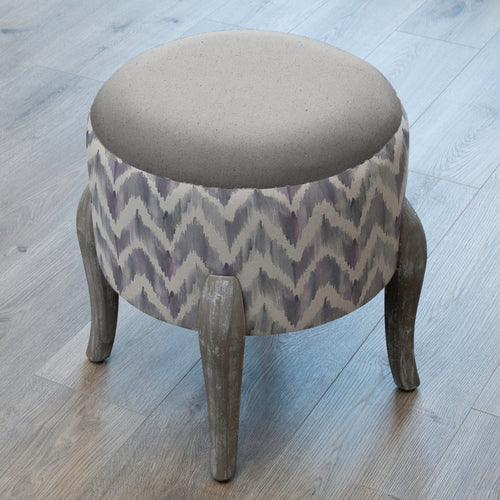 Geometric Purple Furniture - Finn Round Footstool Savannah Violet Additions