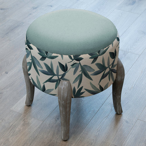 Floral Blue Furniture - Finn Round Footstool Silverwood River Additions