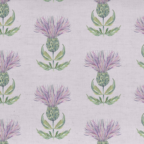 Floral Purple Fabric - Firth Printed Cotton Fabric (By The Metre) Granite Cream Voyage Maison