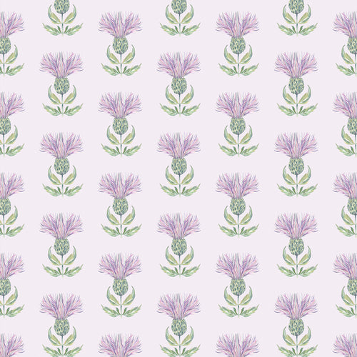 Floral Purple Fabric - Firth Printed Cotton Fabric (By The Metre) Granite Cream Voyage Maison
