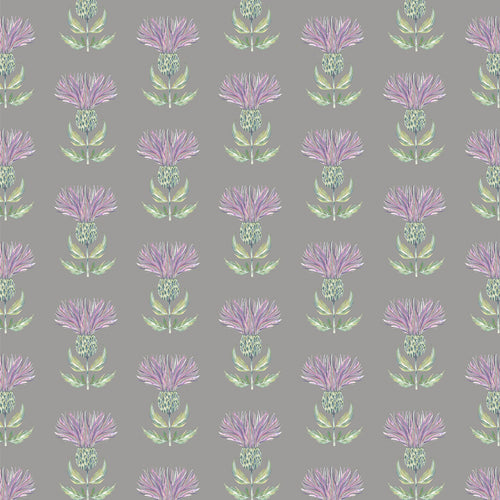 Floral Grey Fabric - Firth Printed Cotton Fabric (By The Metre) Granite Voyage Maison