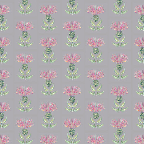 Floral Grey Fabric - Firth Printed Cotton Fabric (By The Metre) Slate Voyage Maison