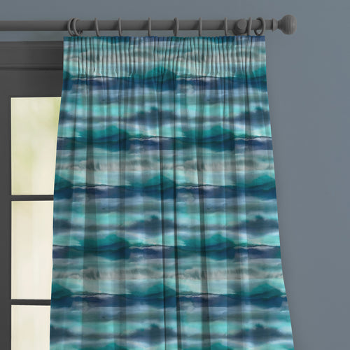 Abstract Blue M2M - Fjord Printed Made to Measure Curtains Cobalt Voyage Maison