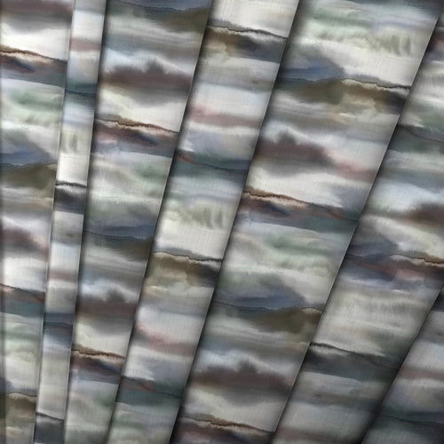 Abstract Grey M2M - Fjord Printed Made to Measure Curtains Slate Voyage Maison