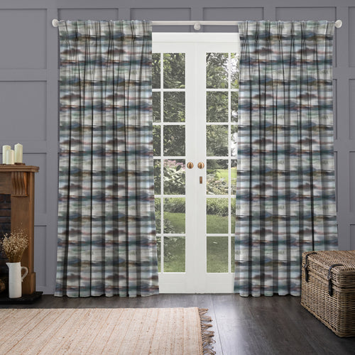 Abstract Grey M2M - Fjord Printed Made to Measure Curtains Slate Voyage Maison