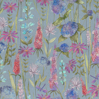 Samples - Florabunda Printed Fabric Sample Swatch Bluebell Voyage Maison