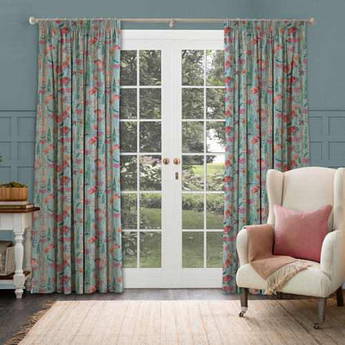Floral Blue M2M - Florabunda Printed Made to Measure Curtains Cornflower Voyage Maison