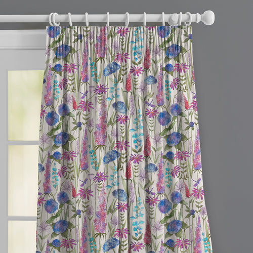 Floral Blue M2M - Florabunda Ecru Printed Made to Measure Curtains Bluebell Voyage Maison