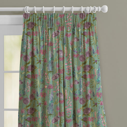 Floral Green M2M - Florabunda Linen Printed Made to Measure Curtains Verde Voyage Maison