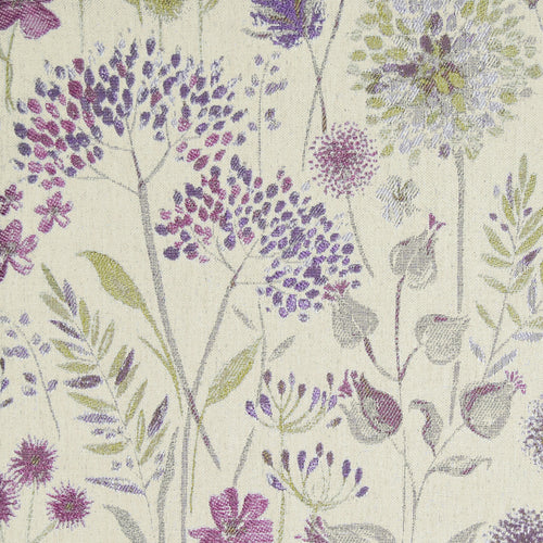 Floral Purple Fabric - Flora Woven Jacquard Fabric (By The Metre) Heather/Cream Voyage Maison