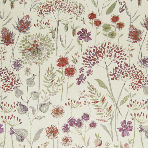 Floral Purple Fabric - Flora Woven Jacquard Fabric (By The Metre) Plum Voyage Maison