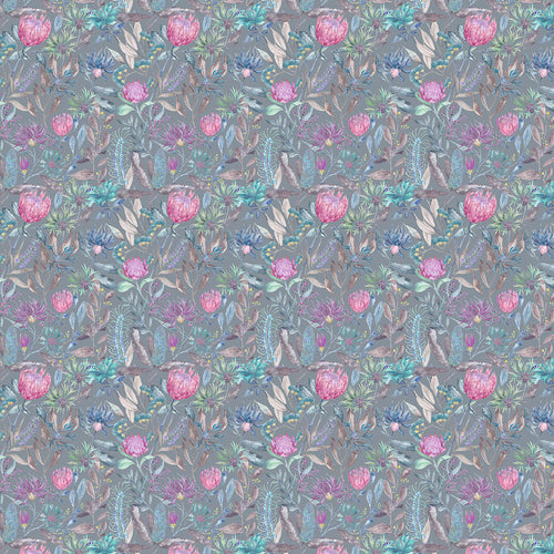Floral Purple Fabric - Fortazela Printed Cotton Fabric (By The Metre) Storm Voyage Maison