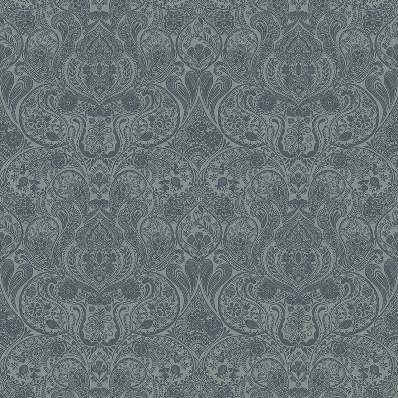 Floral Blue Wallpaper - Galadriel  1.4m Wide Width Wallpaper (By The Metre) Sapphire Voyage Maison