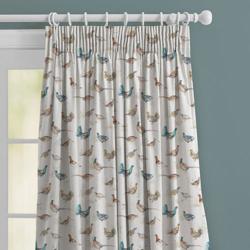 Animal Cream M2M - Game Birds Mini Linen Printed Made to Measure Curtains Cream Voyage Maison
