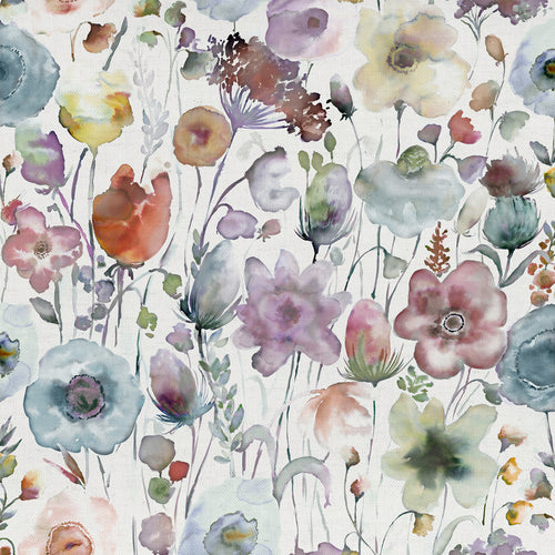 Floral Purple Fabric - Gospiana Printed Cotton Fabric (By The Metre) Haze/Cream Voyage Maison