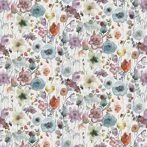 Floral Purple Fabric - Gospiana Printed Cotton Fabric (By The Metre) Haze/Cream Voyage Maison