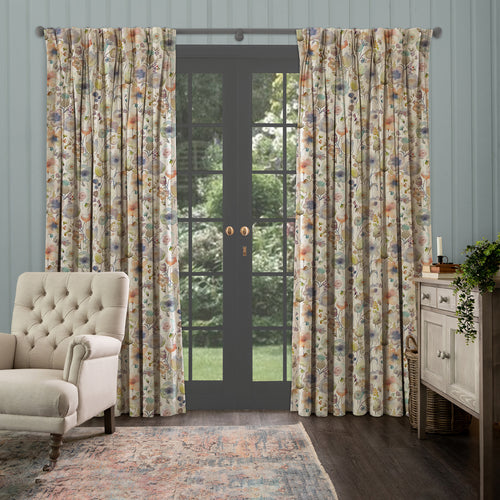 Floral White M2M - Gospiana Linen Printed Made to Measure Curtains Cloud Voyage Maison