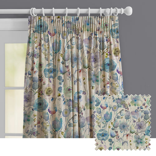 Floral White M2M - Gospiana Linen Printed Made to Measure Curtains Crocus Voyage Maison