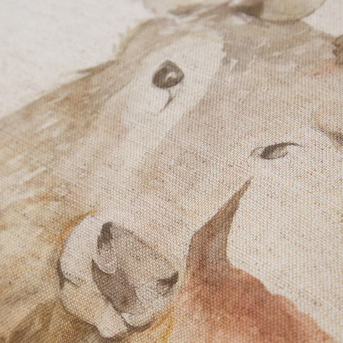 Animal Cream Cushions - Gregor Stag Printed Feather Filled Cushions Natural Voyage Maison