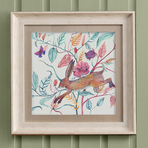 Animal Pink Wall Art - Hansel Hare  Framed Print Birch Voyage Maison