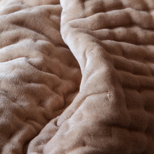 Plain Orange Throws - Haze Velvet Quilted Throw Coral Additions