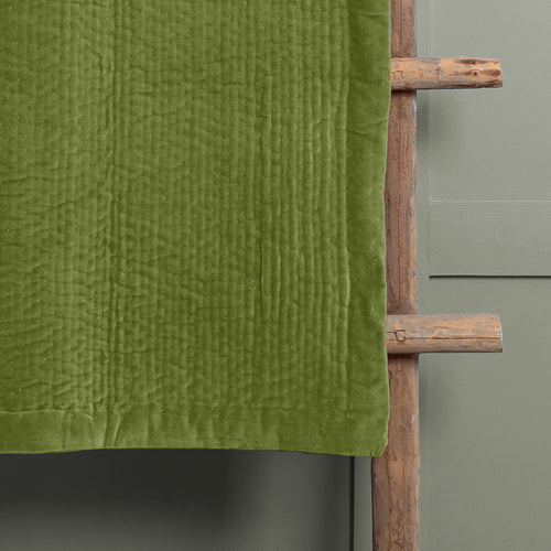 Plain Green Throws - Haze Velvet Quilted Throw Grass Additions