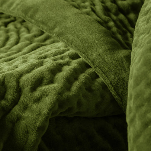 Plain Green Throws - Haze Velvet Quilted Throw Grass Additions