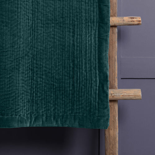 Plain Blue Throws - Haze Velvet Quilted Throw Ocean Additions