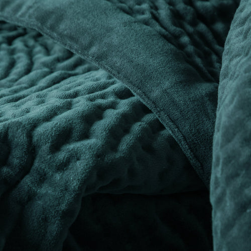 Plain Blue Throws - Haze Velvet Quilted Throw Ocean Additions